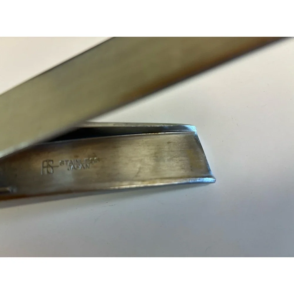 Arthur Salm AS Japan Saxon 1966 Stainless Ice Tongs Salad Serving‎ Tongs Vintage